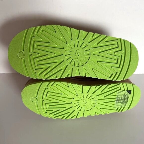 UGG Tazz Platform Slipper Mustard Seed/Vibrant Green 8 - Picture 14 of 15